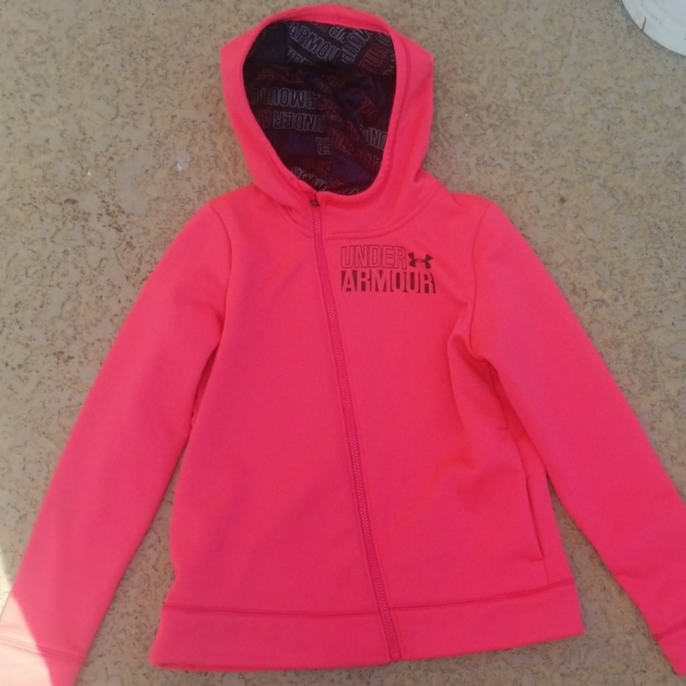Bright pink under armour sweater